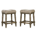 Balboa Park Roasted Oak Backless Stools Set Of 2