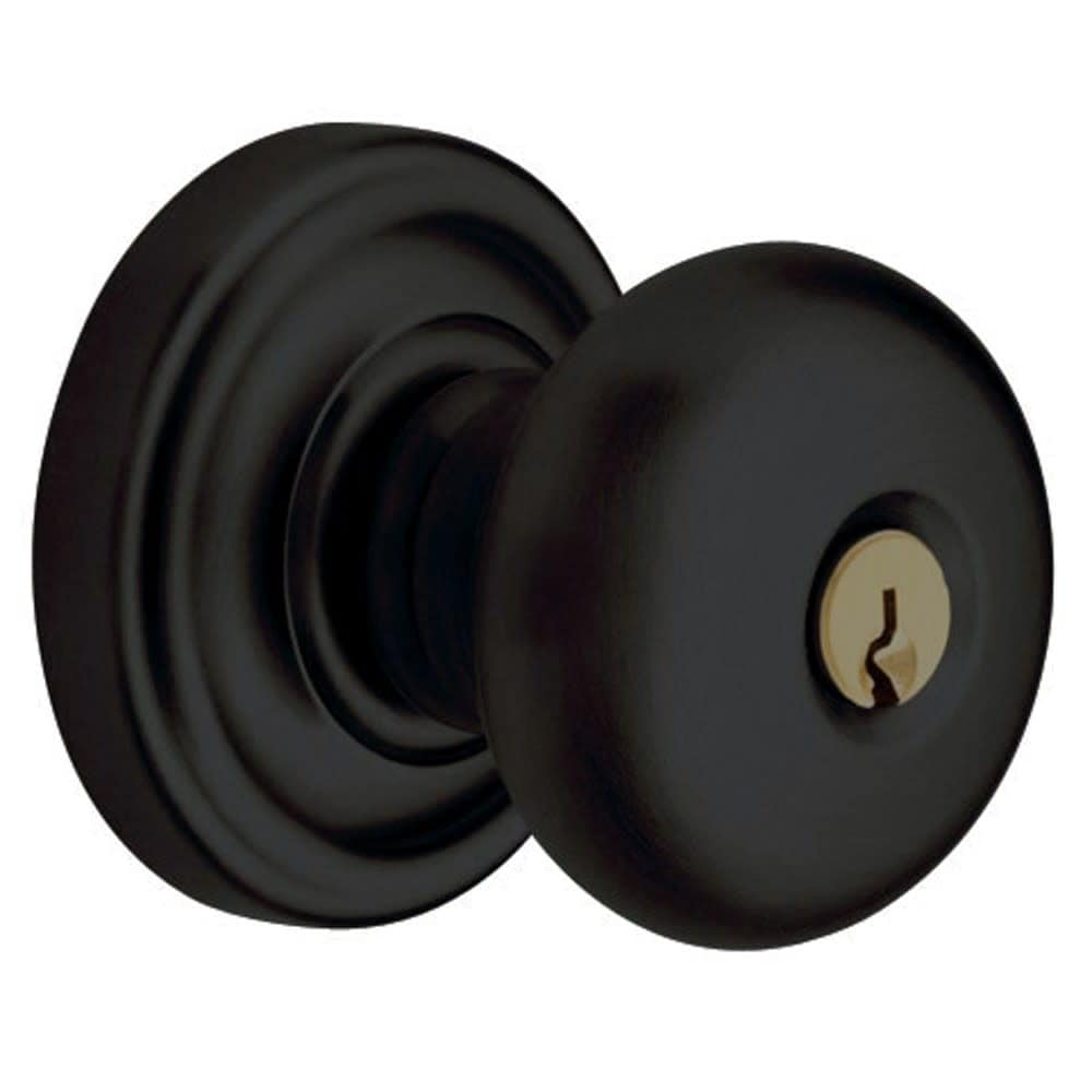 Baldwin 5206.Entr Classic Style Keyed Entry Door Knob Set With Classic Rosette The Emergency Exit Function