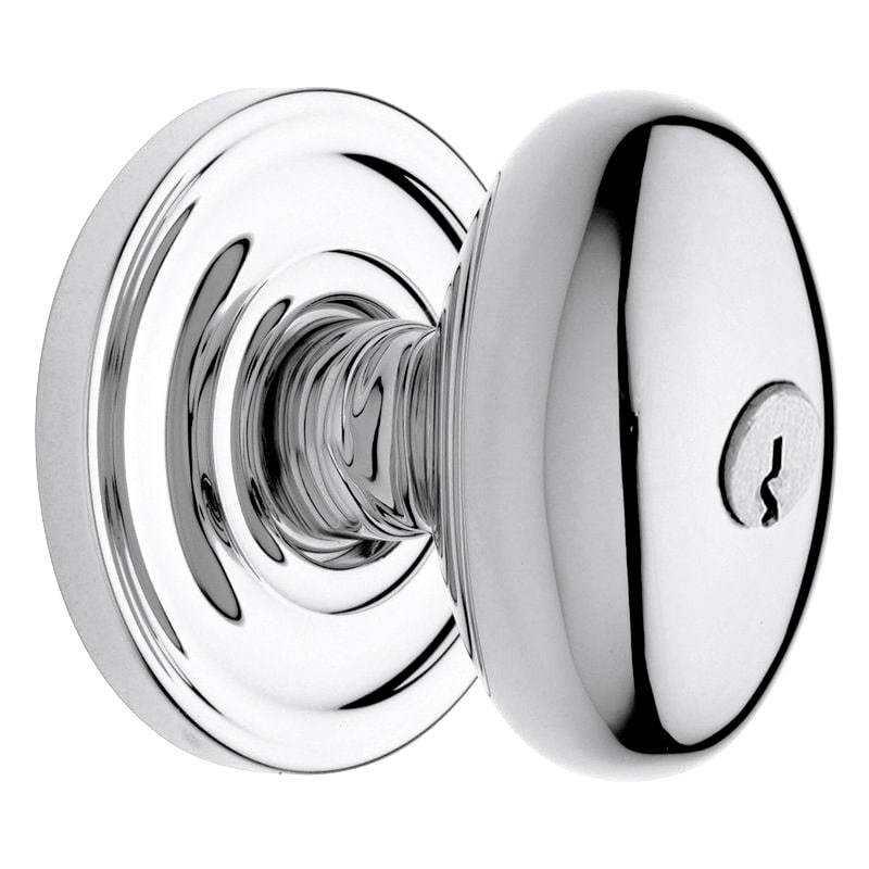 Baldwin 5228.Entr Egg Style Single Cylinder Keyed Entry Door Knob Set With Egg Rosette From The Esta