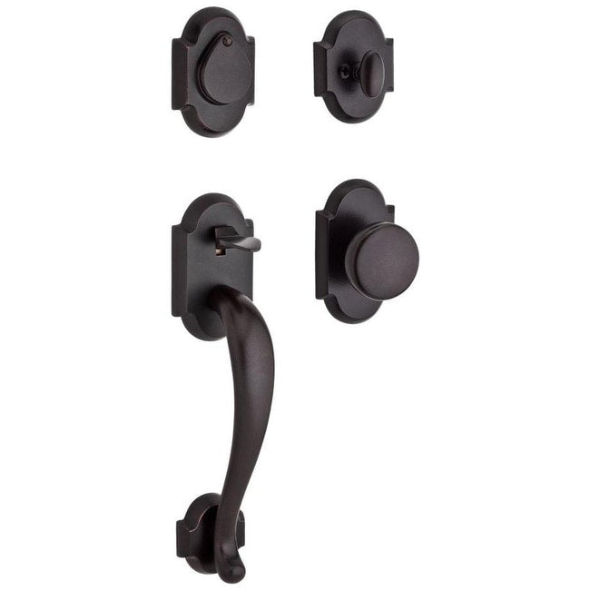 Baldwin Fd.Adixrus.Rar Adirondack Dummy Handleset With Rustic Arch Rose And Rustic Knob On Interior Dark Bronze N A