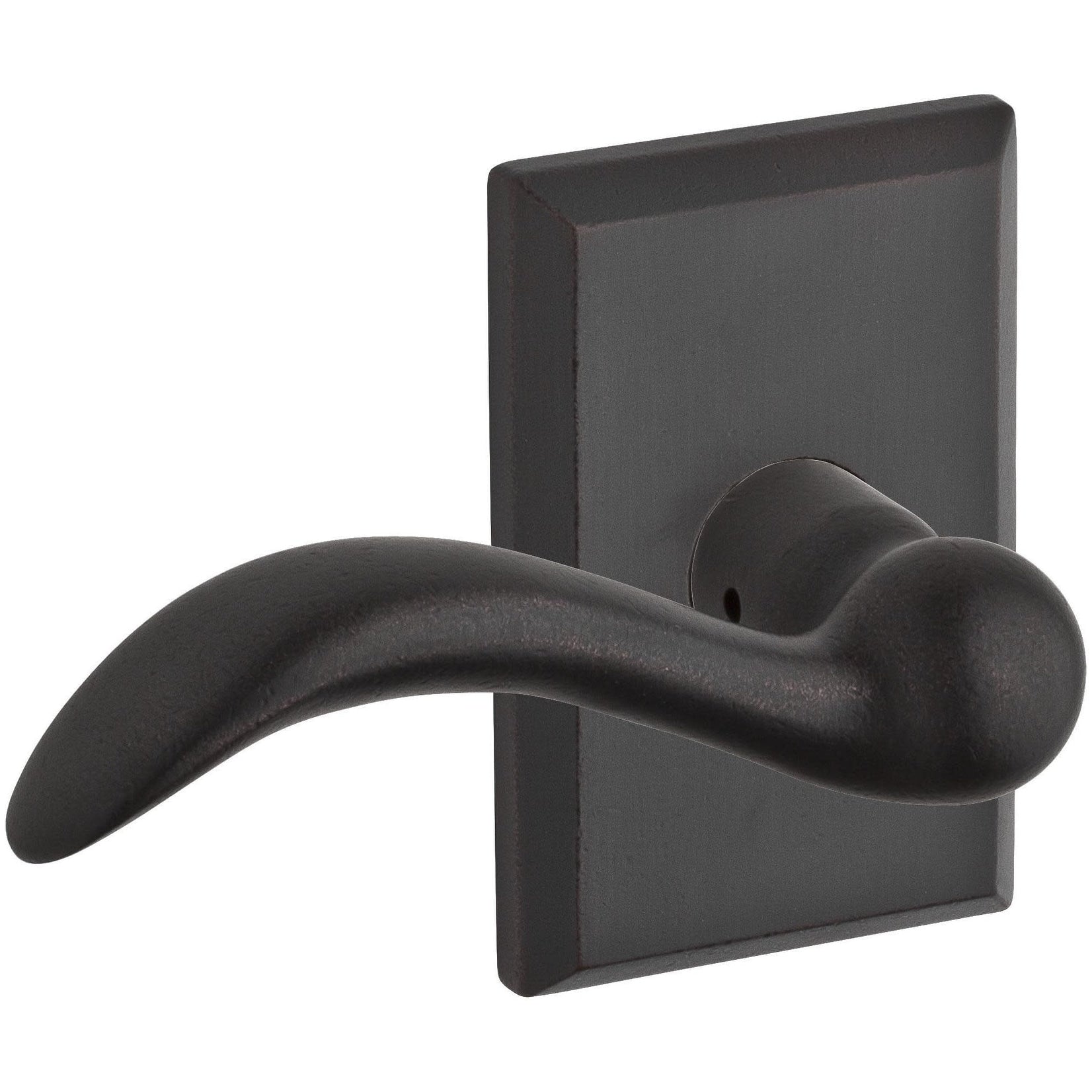 Baldwin En.Arc.L.Rsr Arch Keyed Entry Single Cylinder Leverset With Rustic Square Rose Left Handed Dark Bronze N A