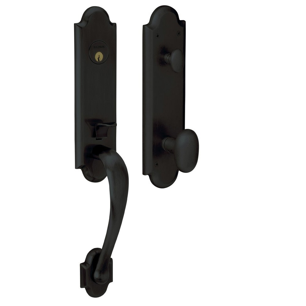 Baldwin 85354.Entr Boulder Single Cylinder Handleset With An Oval Interior Knob And Emergency Egress