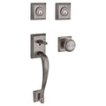 Baldwin Dc.Napxrou.Tsr Napa Double Cylinder Handleset With Traditional Square Rose And Round Knob On Interior N A