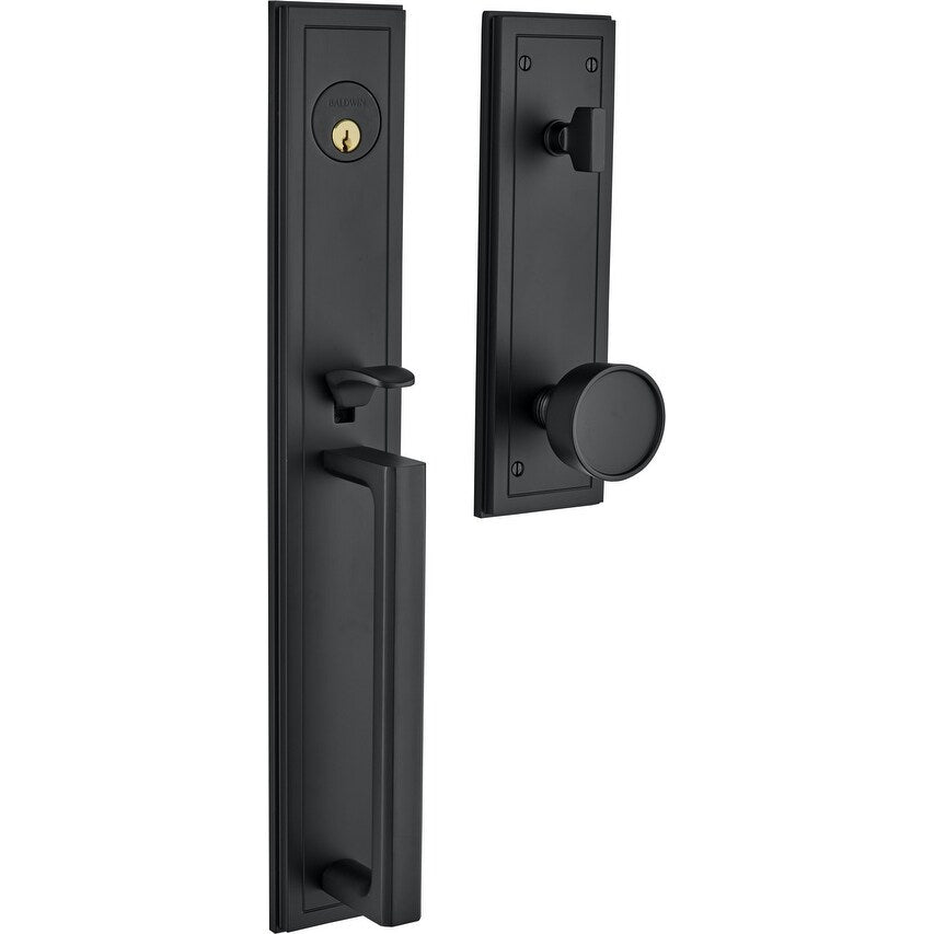 Baldwin 85311.Entr Hollywood Hills Full Plate Single Cylinder Door Handleset With Interior K008 Knob Emergency Egress Function