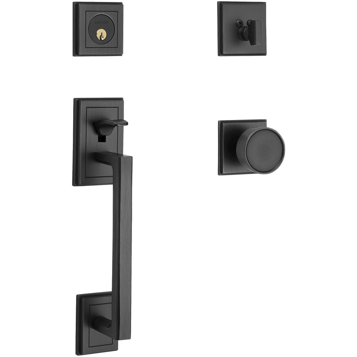 Baldwin 85310.Entr Hollywood Hills Sectional Single Cylinder Door Handleset With Interior K008 Knob And Emergency Egress