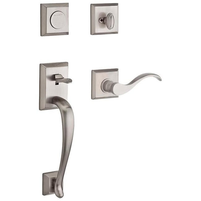 Baldwin Fd.Napxcur.L.Tsr Napa Left Handed Dummy Handleset With Traditional Square Rose And Curve Lever On Interior