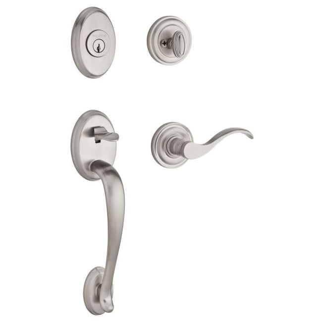 Baldwin Sc.Colxcur.L.Trr Columbus Left Handed Single Cylinder Keyed Entry Handleset With Traditional Round Rose And Curve Lever