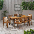 Balfour Outdoor 8 Seater Acacia Wood Dining Set By Christopher Knight Home
