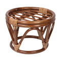 International Caravan Bali Papasan Java Brown Lacquer Finish Rattan Footstool Frame Cushion Not Included