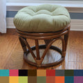International Caravan Bali Papasan Footstool With Microsuede Cushion