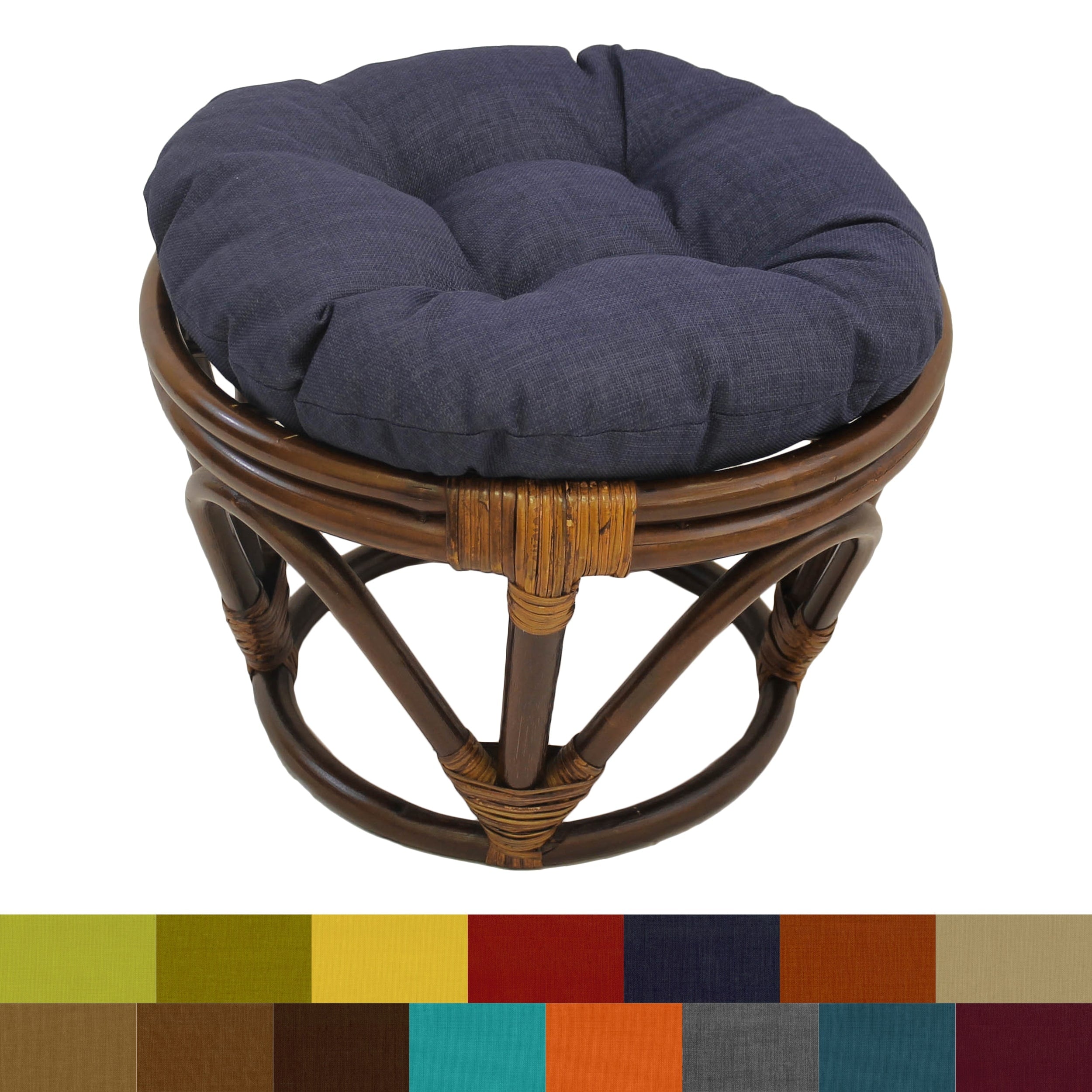 International Caravan Bali Papasan Footstool With Cushion