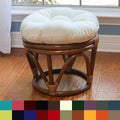 International Caravan Bali Papasan Footstool With Cushion