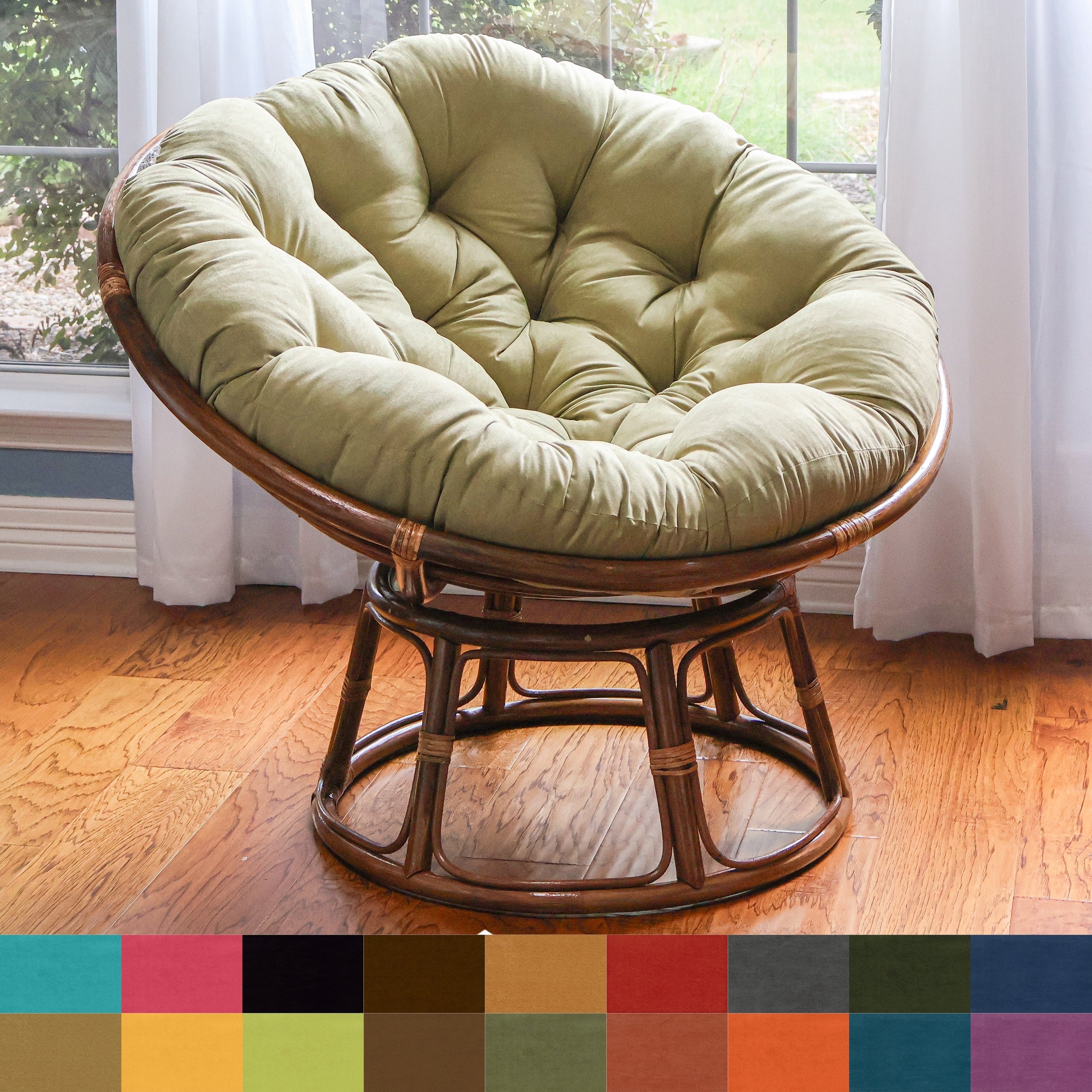 International Caravan Bali 42 Inch Papasan Chair With Cushion