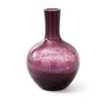 Ball Body Vase Crackled Glass Dark Purple S
