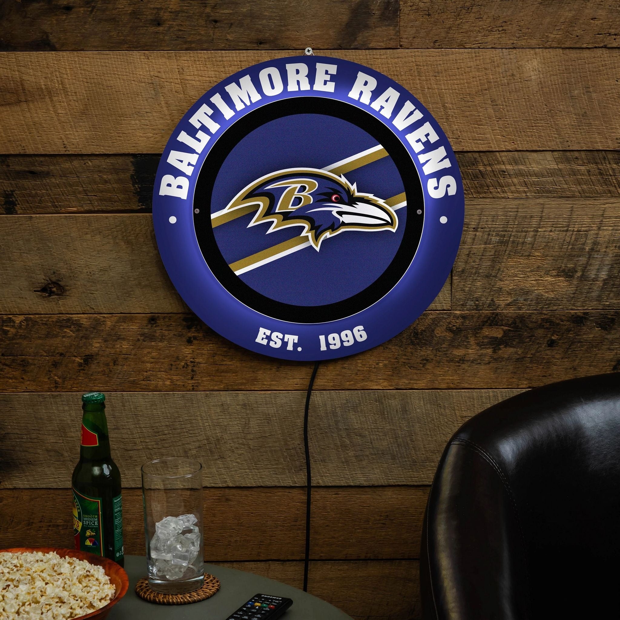 Baltimore Ravens Led Metal Lit Wall Sign Decor