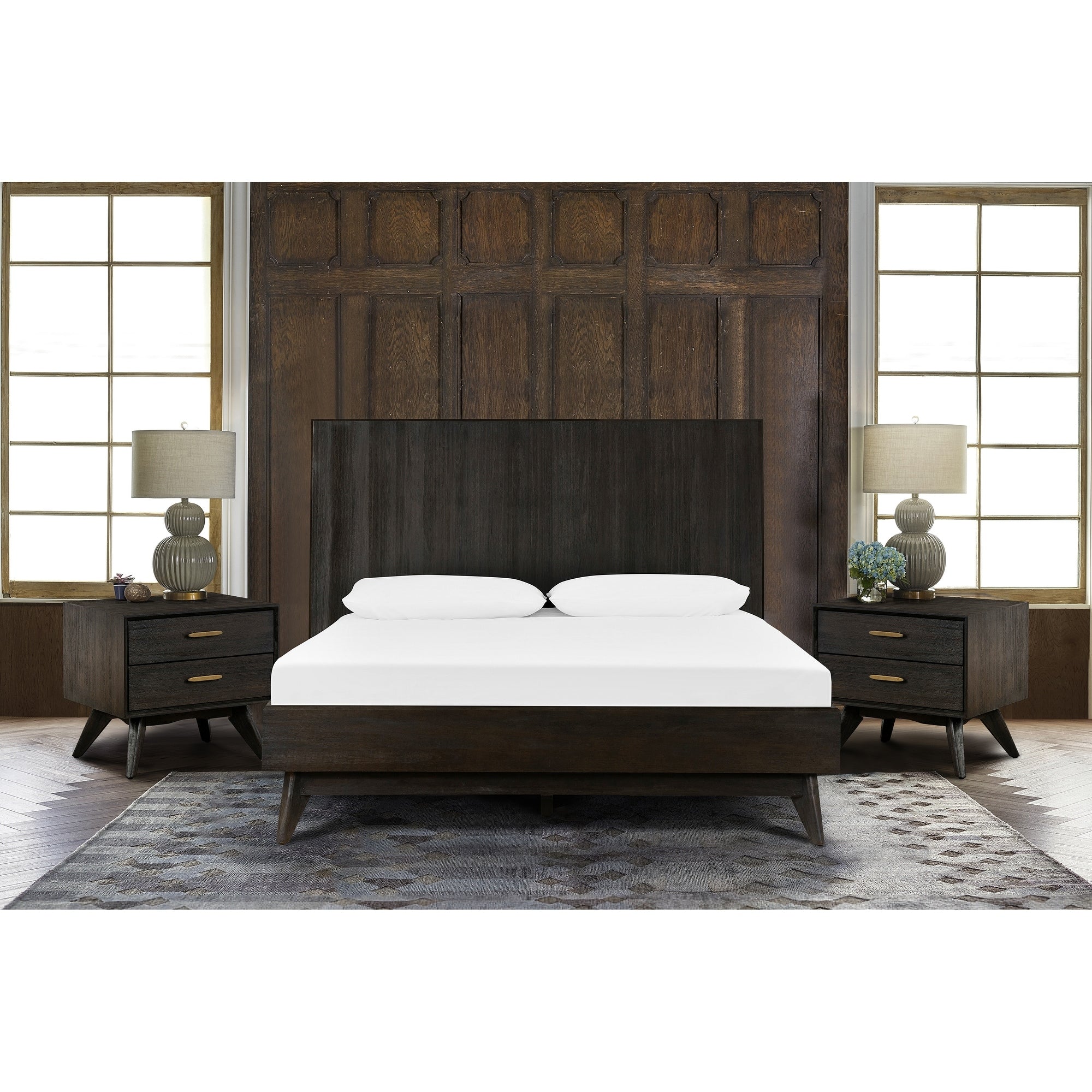 Loft 3 Piece Acacia Queen Bed And Nightstands Bedroom Set