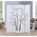 Bamboo Print 4 Panel Framed Room Screen Divider