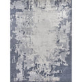 Bamboo Silk Hand Knotted Bamboo Silk Blue Gray Area Rug
