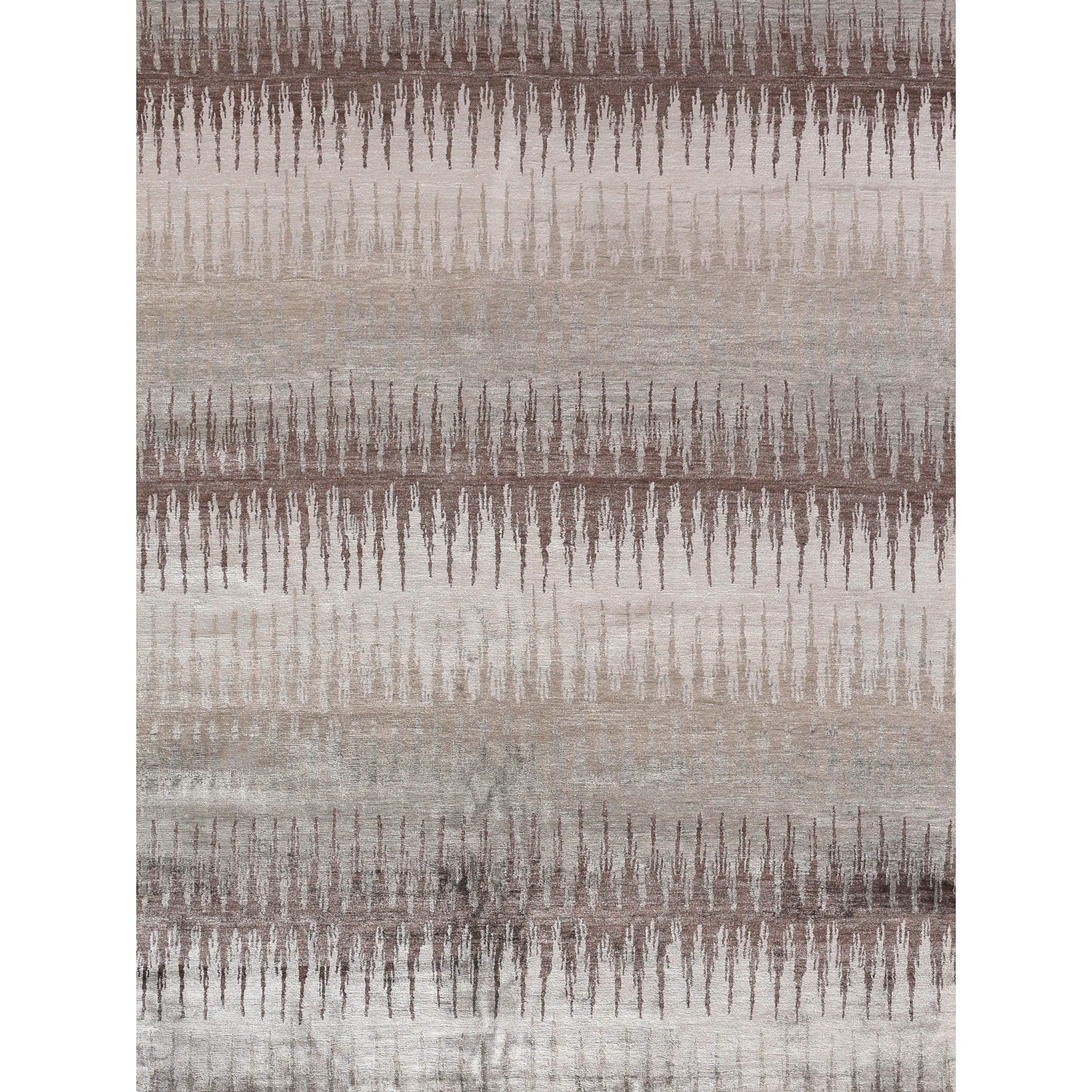 Bamboo Silk Hand Knotted Bamboo Silk Brown Gray Area Rug 8 X 10