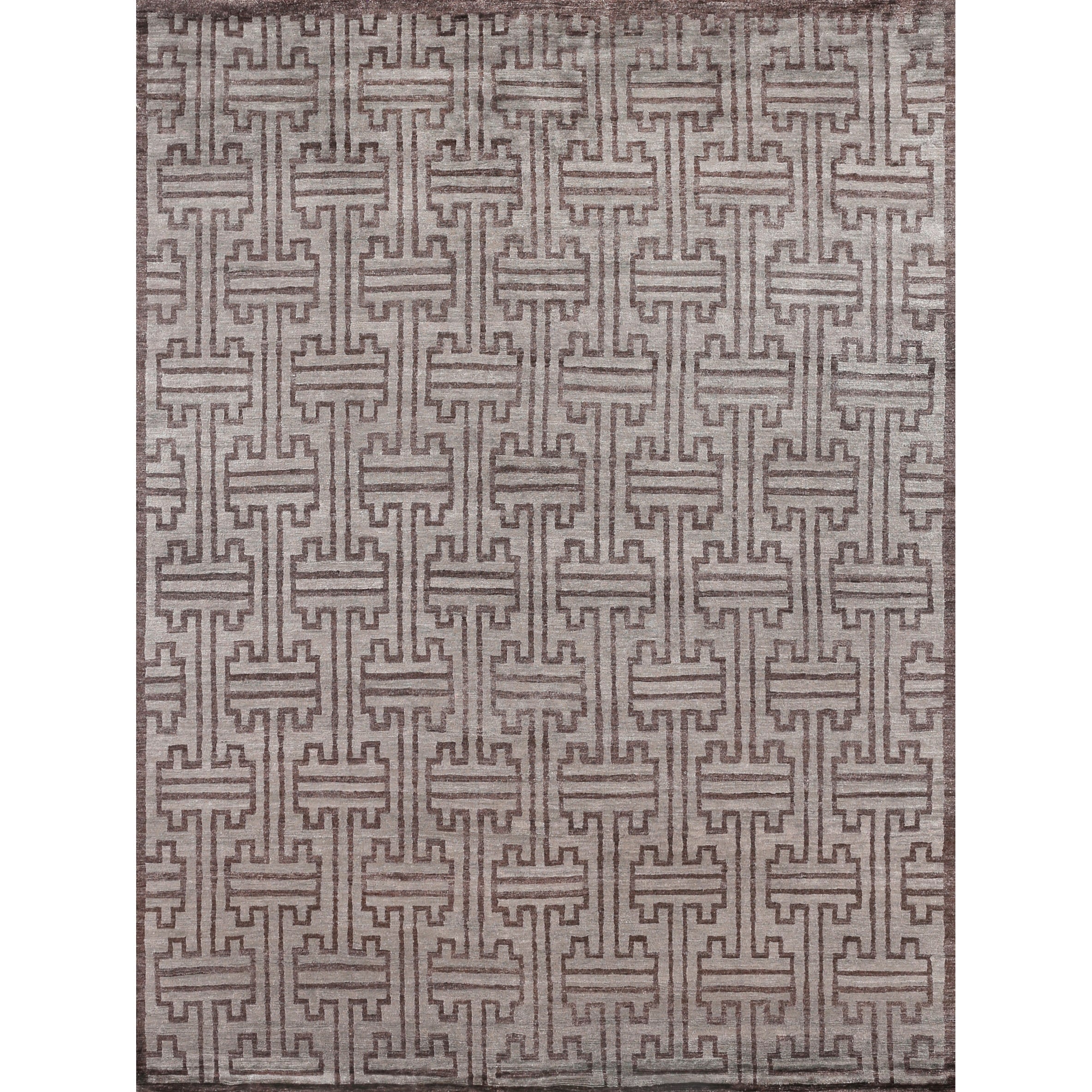 Bamboo Silk Hand Knotted Bamboo Silk Dark Gray Area Rug 9 X 12