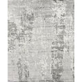 Bamboo Silk Hand Knotted Bamboo Silk Gray Silver Area Rug 3 X 14