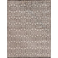Bamboo Silk Hand Knotted Bamboo Silk Ivory Brown Area Rug