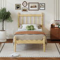 Bamboo Wood Platform Bed Frame With 43 Wavy Headboard No Box Spring Required Easy To Assemble