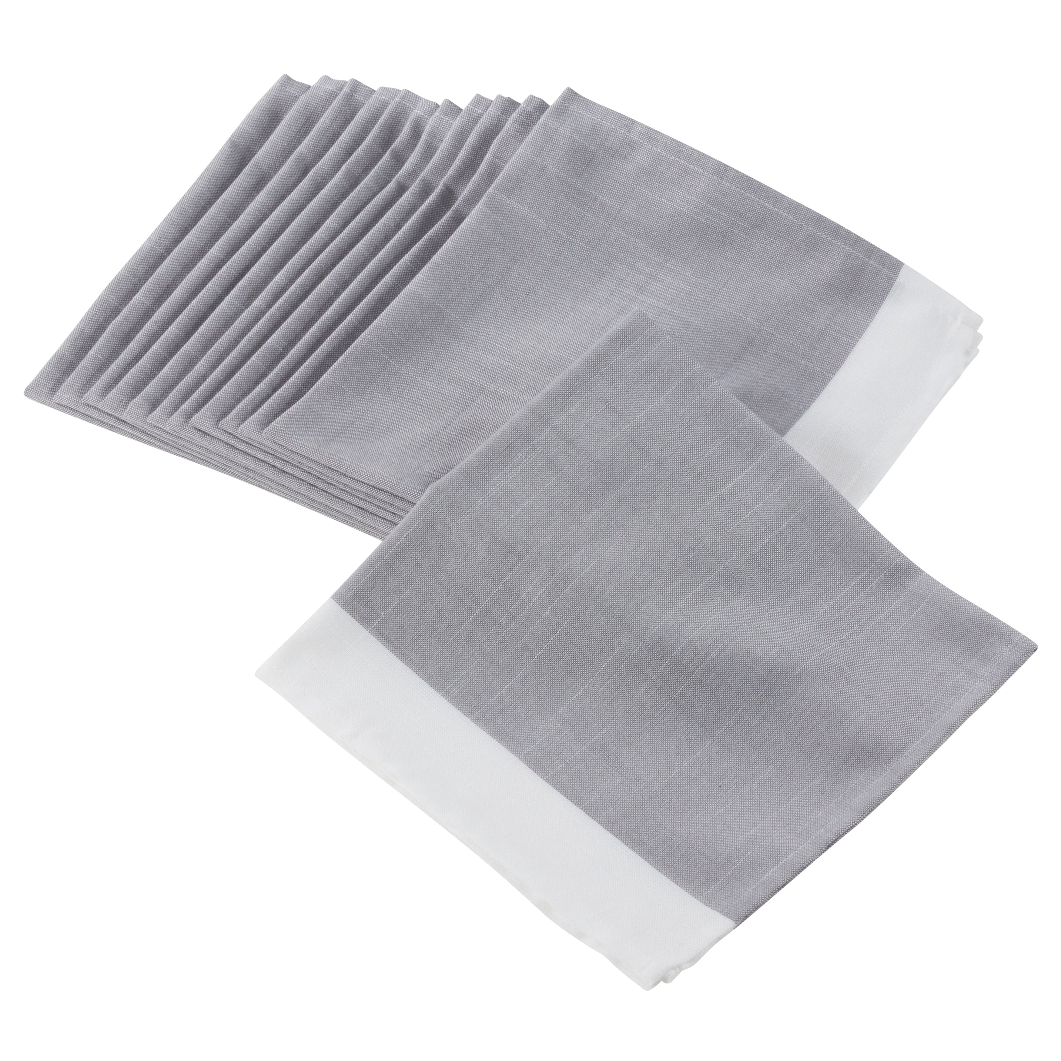 Banded Border Dinner Napkins Set Of 12