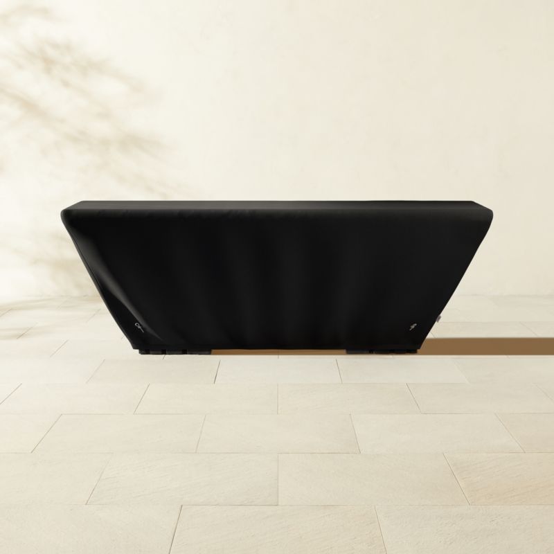 Bandon 86in Rectangular Black Concrete Indoor/Outdoor Dining Table
