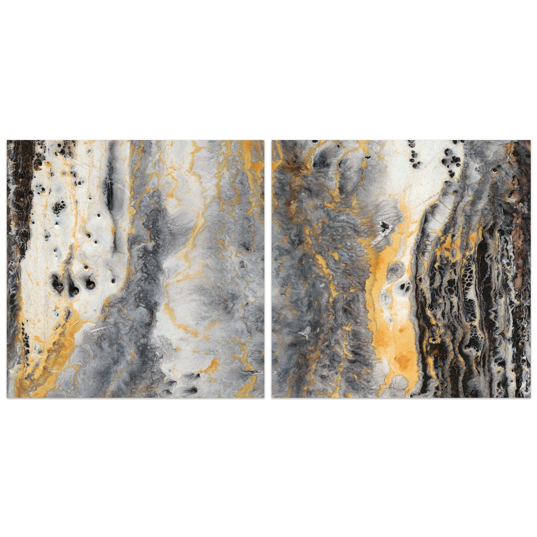Bands Of Gold Abstract Wall Art Printed On Frameless Free Floating Tempered Glass Panel Grey