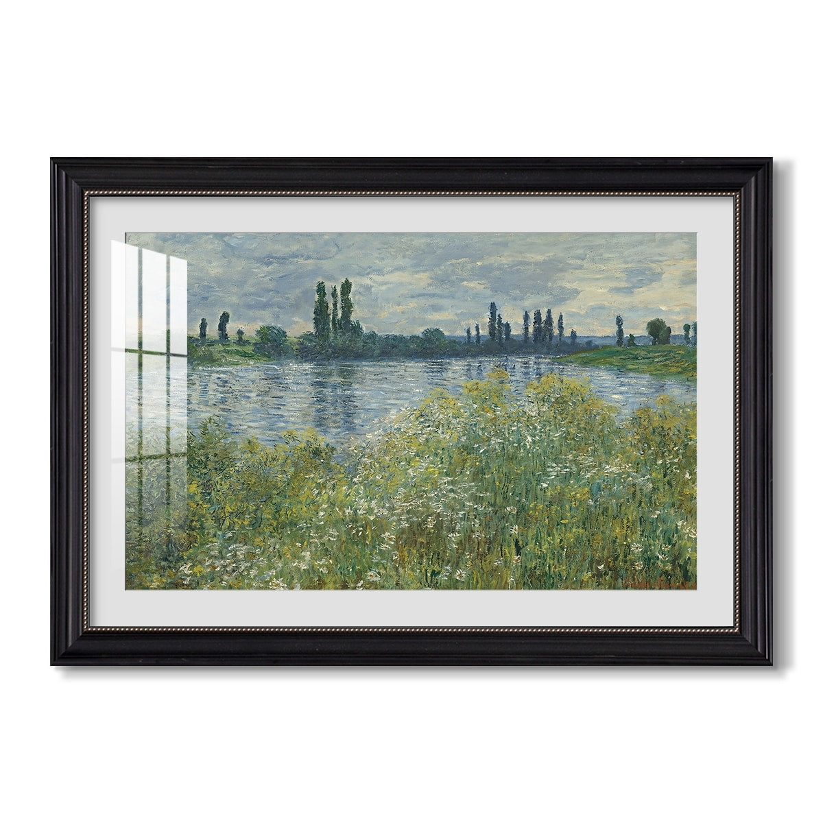 Banks Of The Seine Vetheuil 1880 Claude Monet Custom Framed Print
