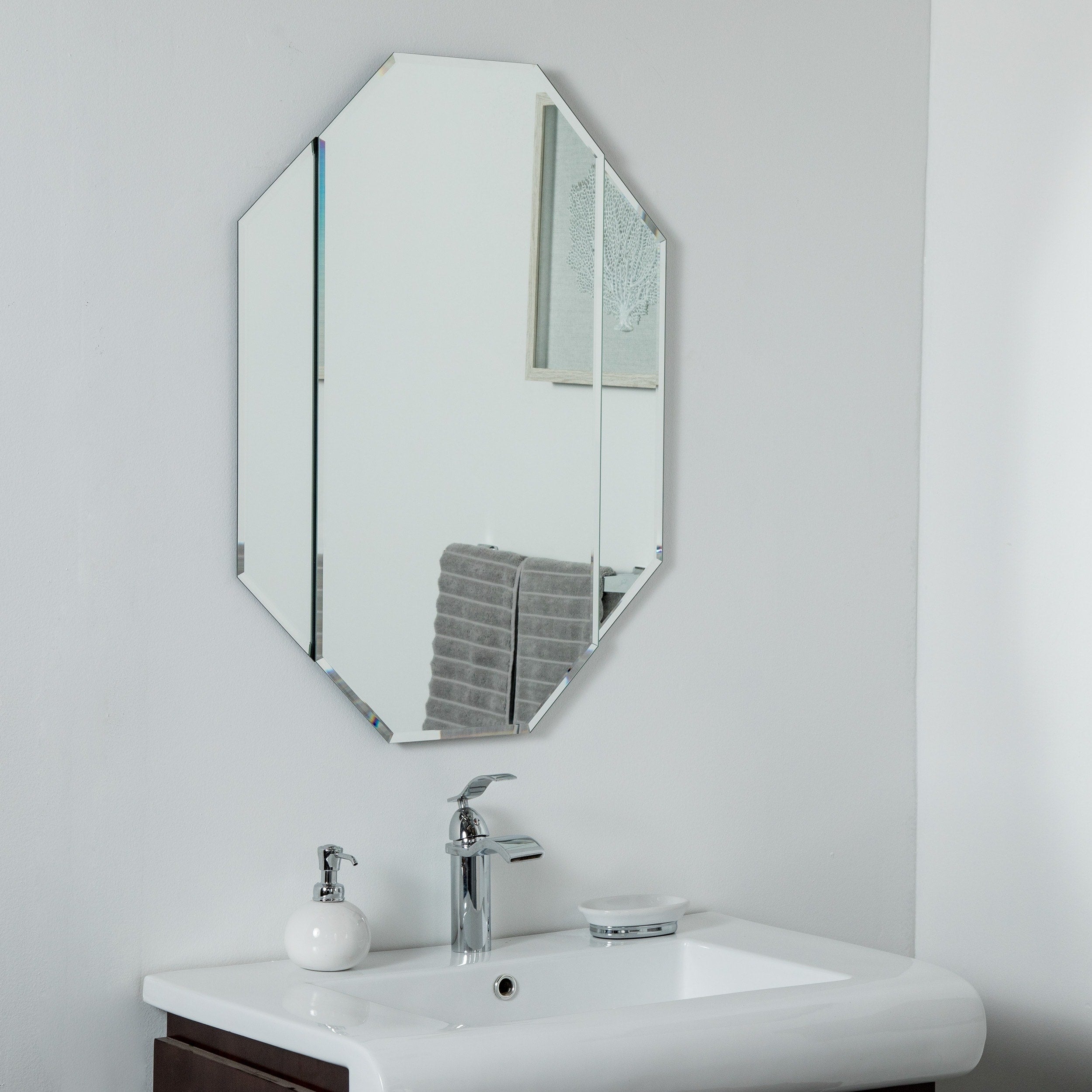 Bannery Frameless Bevel Mirror 31.5 X 23.6 Wall Mirror