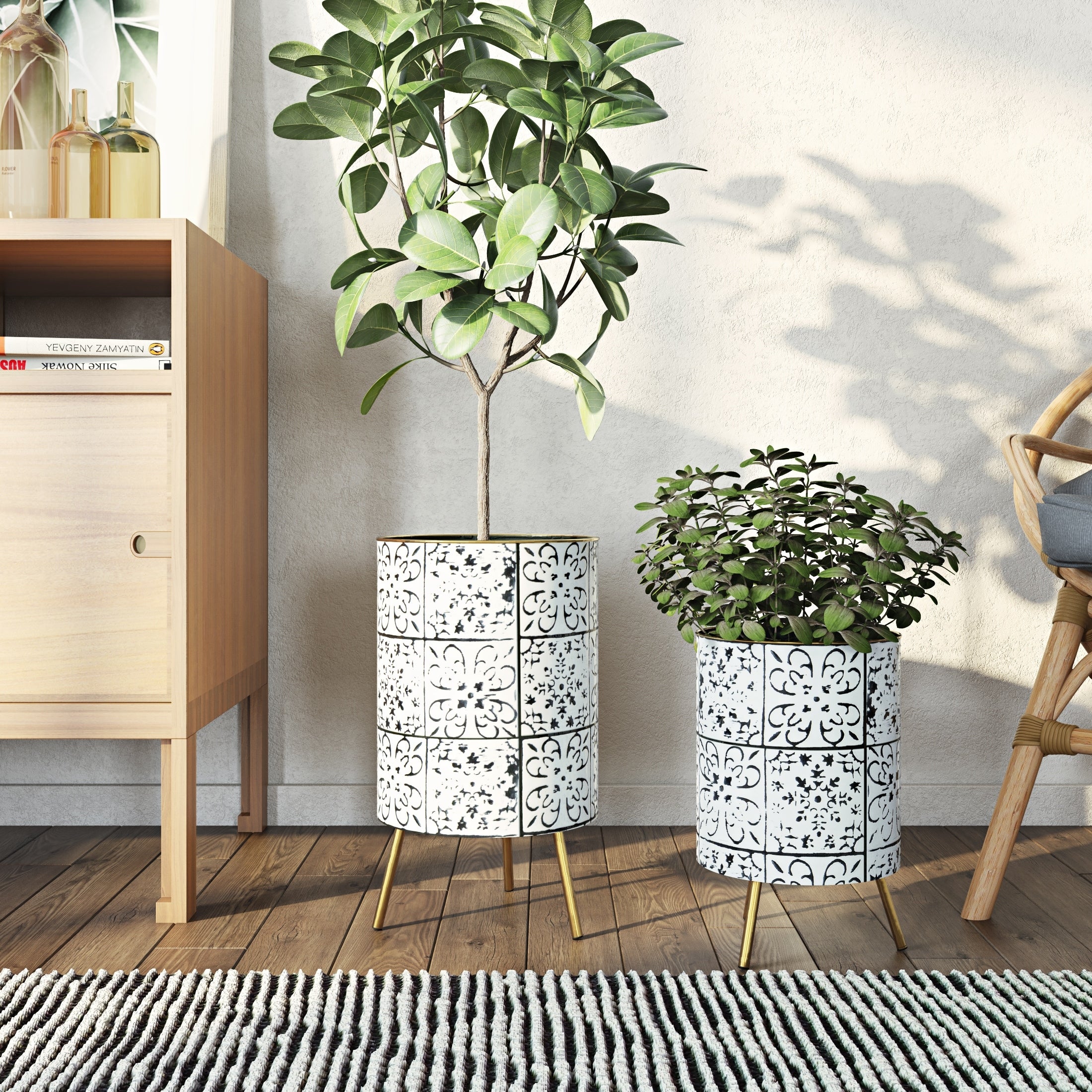 Bantu Modern Planters Set Of 2 N A