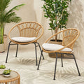 Banya Outdoor Faux Wicker Chairs Set Of 2 By Christopher Knight Home