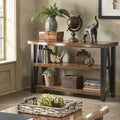 Banyan Live Edge Wood And Metal Console Sofa Table Bookshelf By Inspire Q Artisan