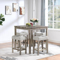 Bar Table And Chairs Set 5 Piece Dining Table Set Industrial Breakfast Table Set For Living Room Dining Room Game Room