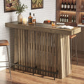 Bar Table With 2 Tier Storage Footrest Thickened Waterproof Tabletop