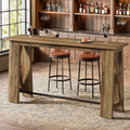 Bar Table With Metal Footrest 63 Counter Height Pub Table