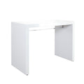 Bar Table 42 Inch Waterfall Edge Design High Gloss White Lacquer