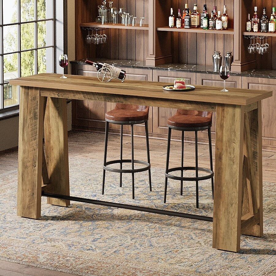 Bar Table Counter Height Pub Table 63 Rectangular High Top Kitchen Dining Tables For Dining Room Living Room Bistro