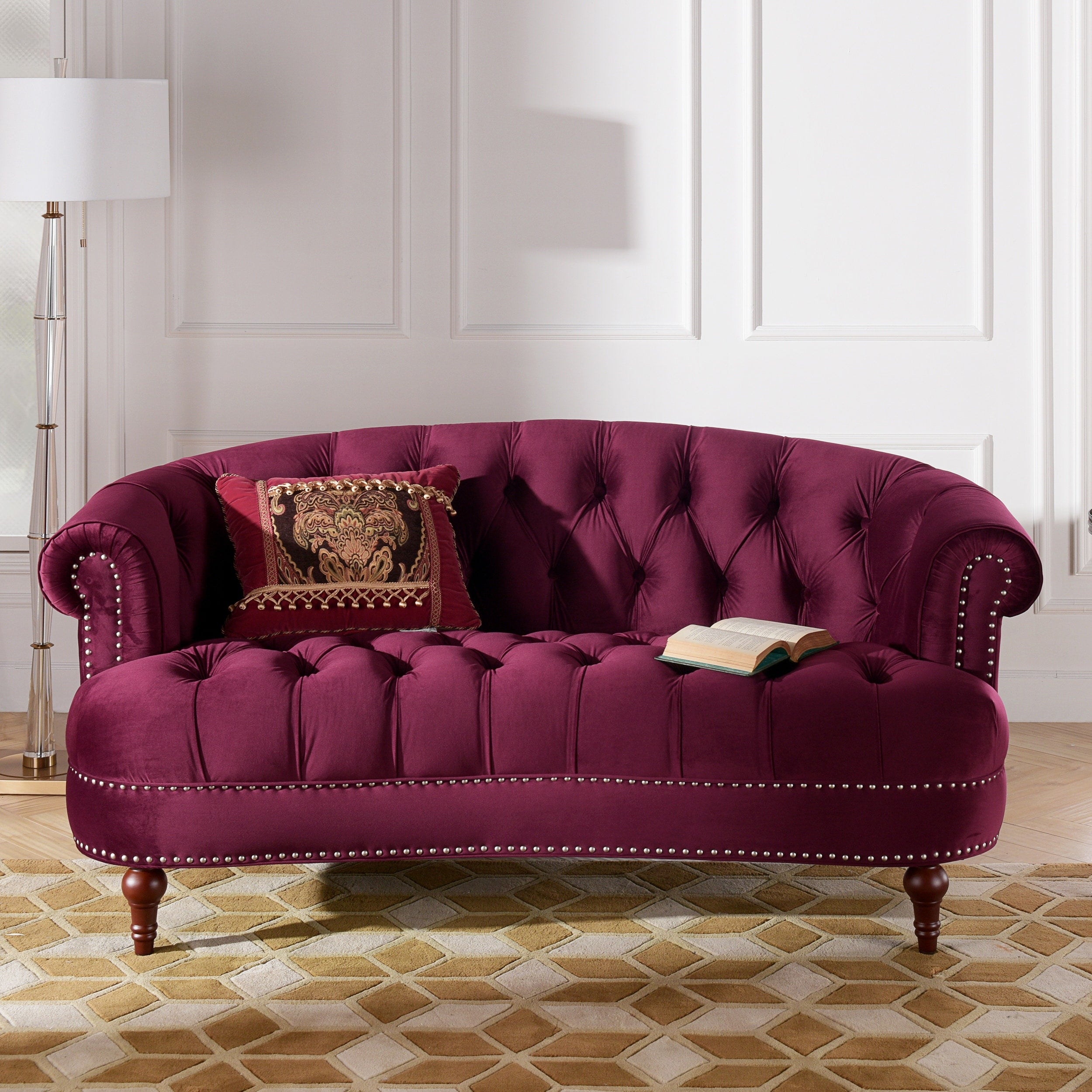 Copper Grove Marawi Velvet Chesterfield Tufted Sofa