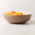 Barchan Oval Brown and White Stoneware Serving Platter by Kravitz Design