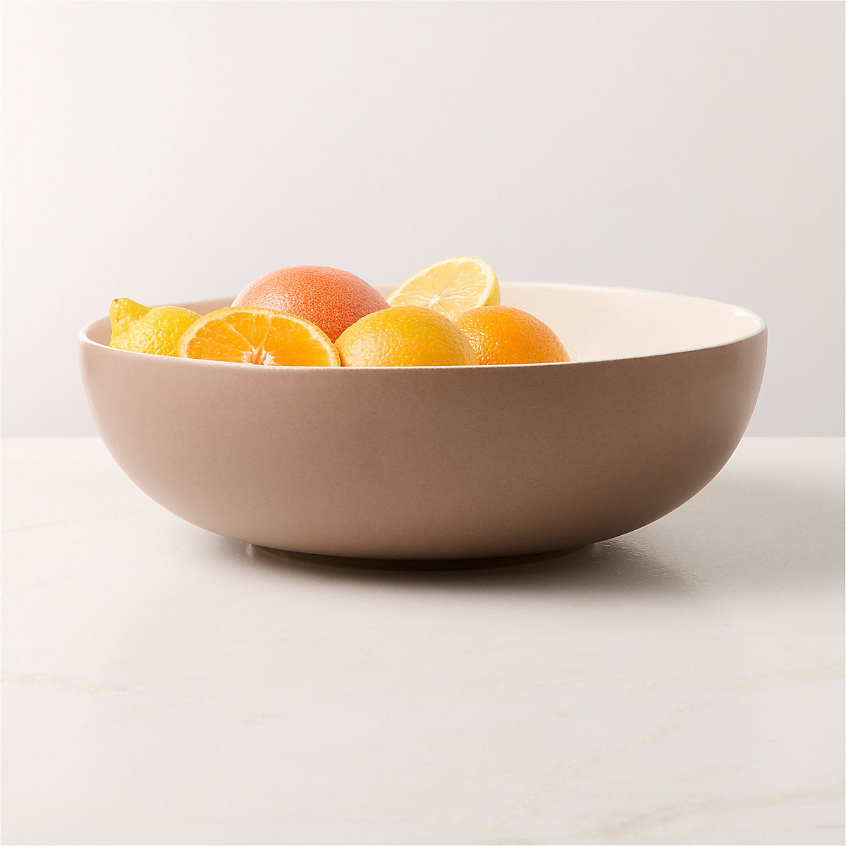 Barchan Oval Brown and White Stoneware Serving Platter by Kravitz Design