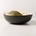 Barchan Oval Black and Warm White Stoneware Serving Platter by Kravitz Design