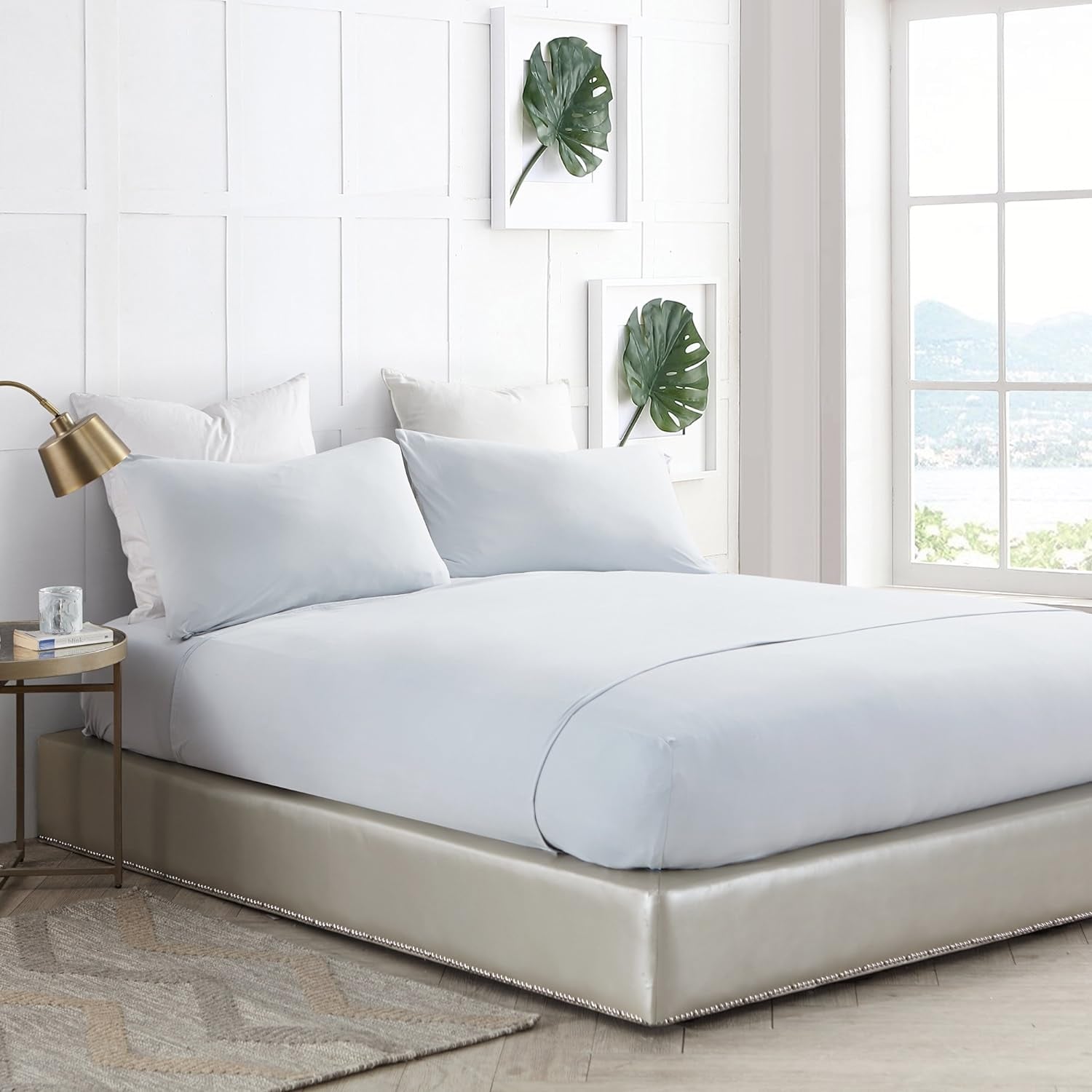 Bare Bottom Sheets All Season Glacier Gray
