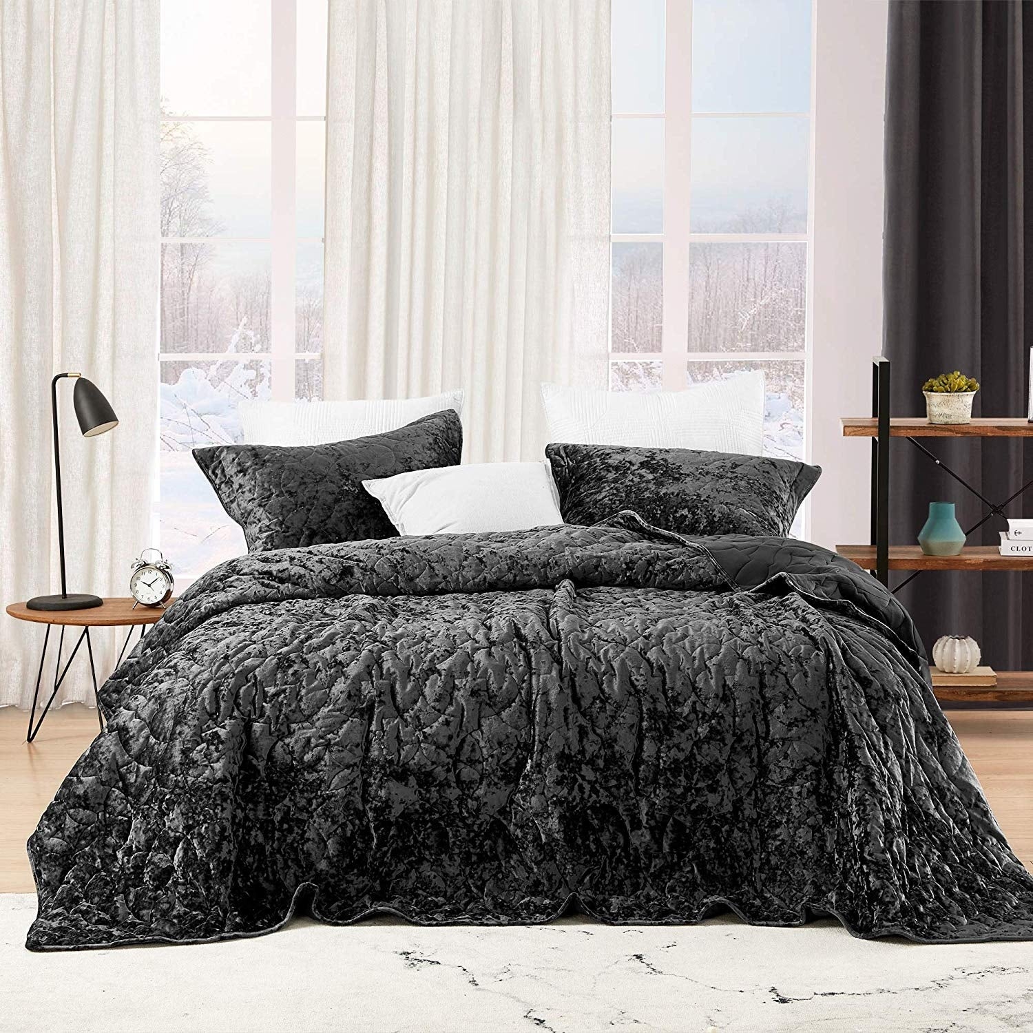 Bare Bottom Velvet Crush Quilt Pewter