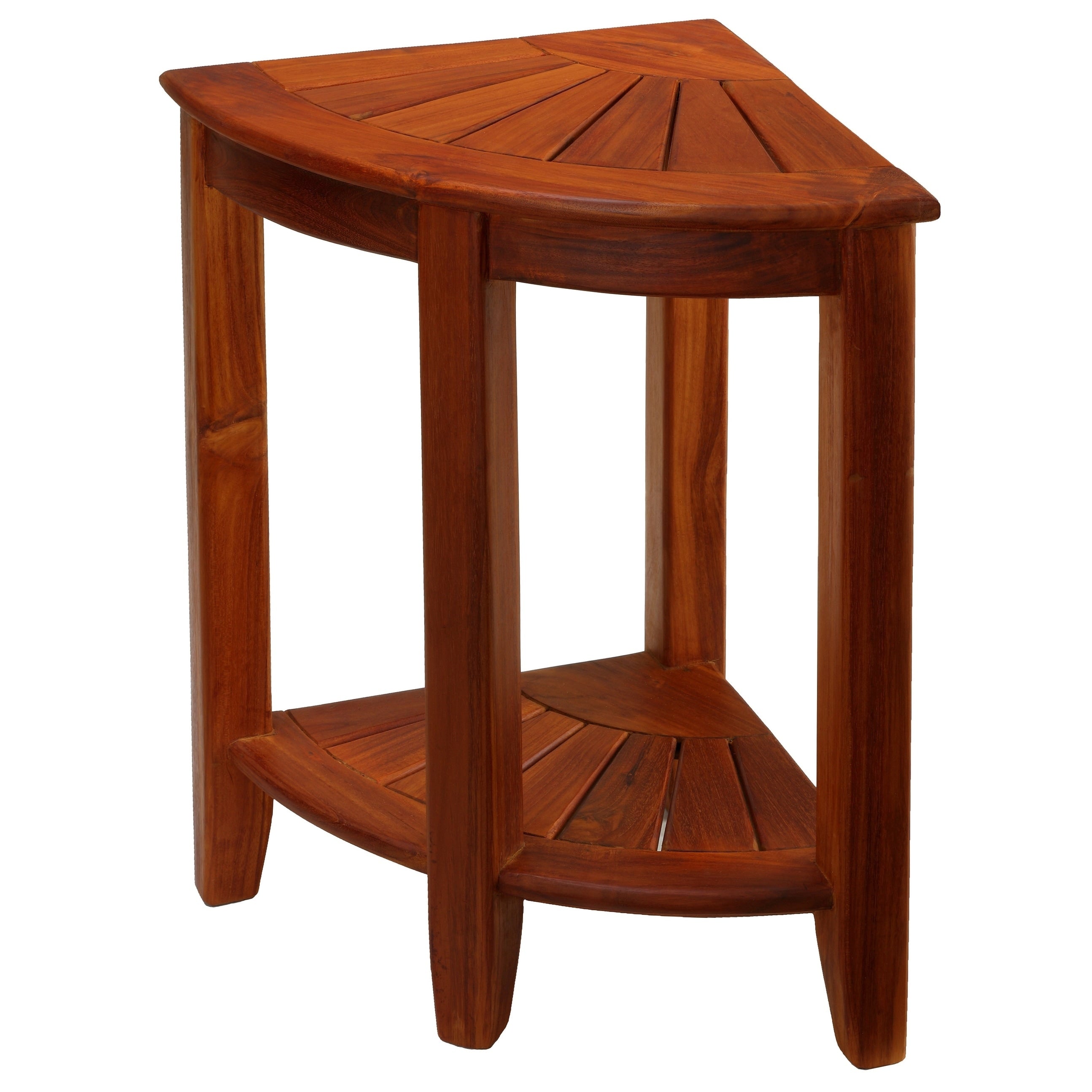 Bare Decor Elana Tall Corner Spa Shower Stool In Solid Teak Wood 24 H