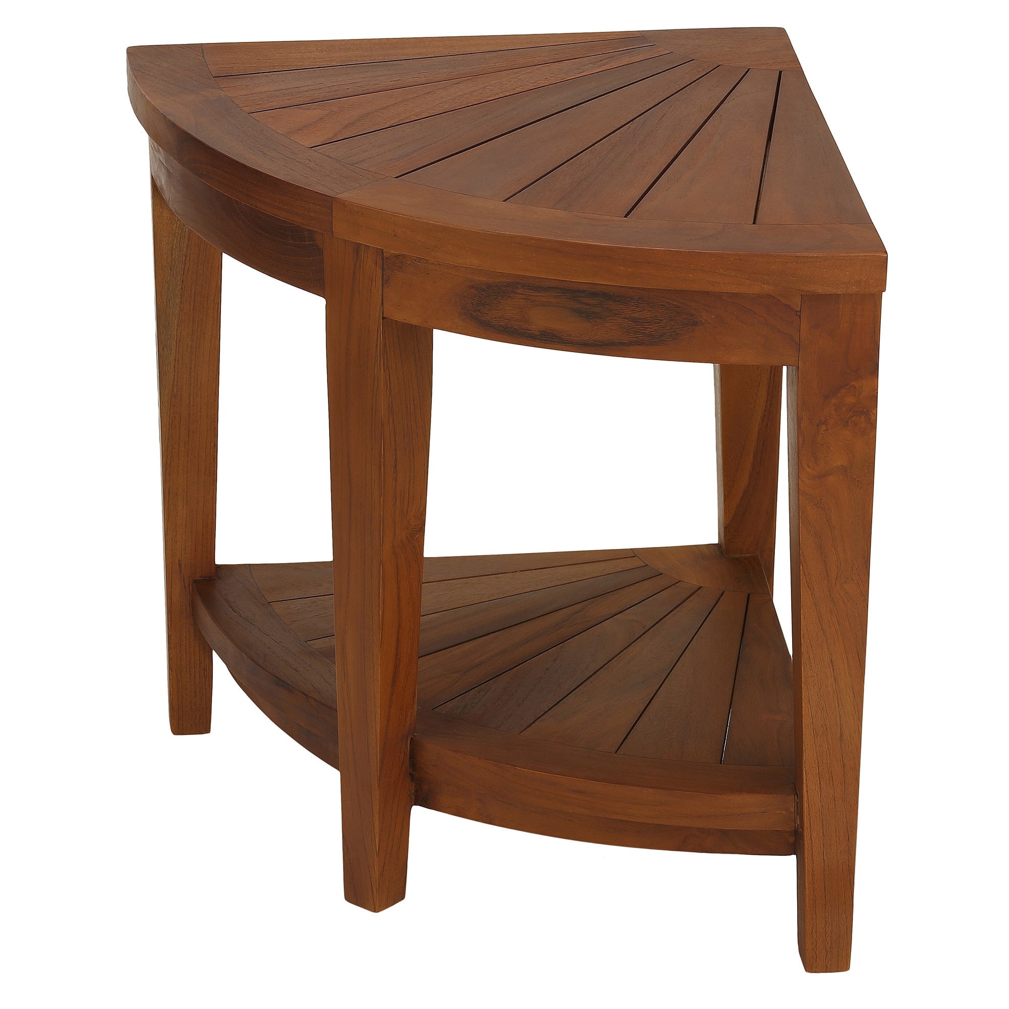 Bare Decor Hanna Corner Spa Stool In Solid Teak Wood