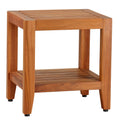 Bare Decor Stillwater Spa Brown Teak 19 Inch Bench With Shelf