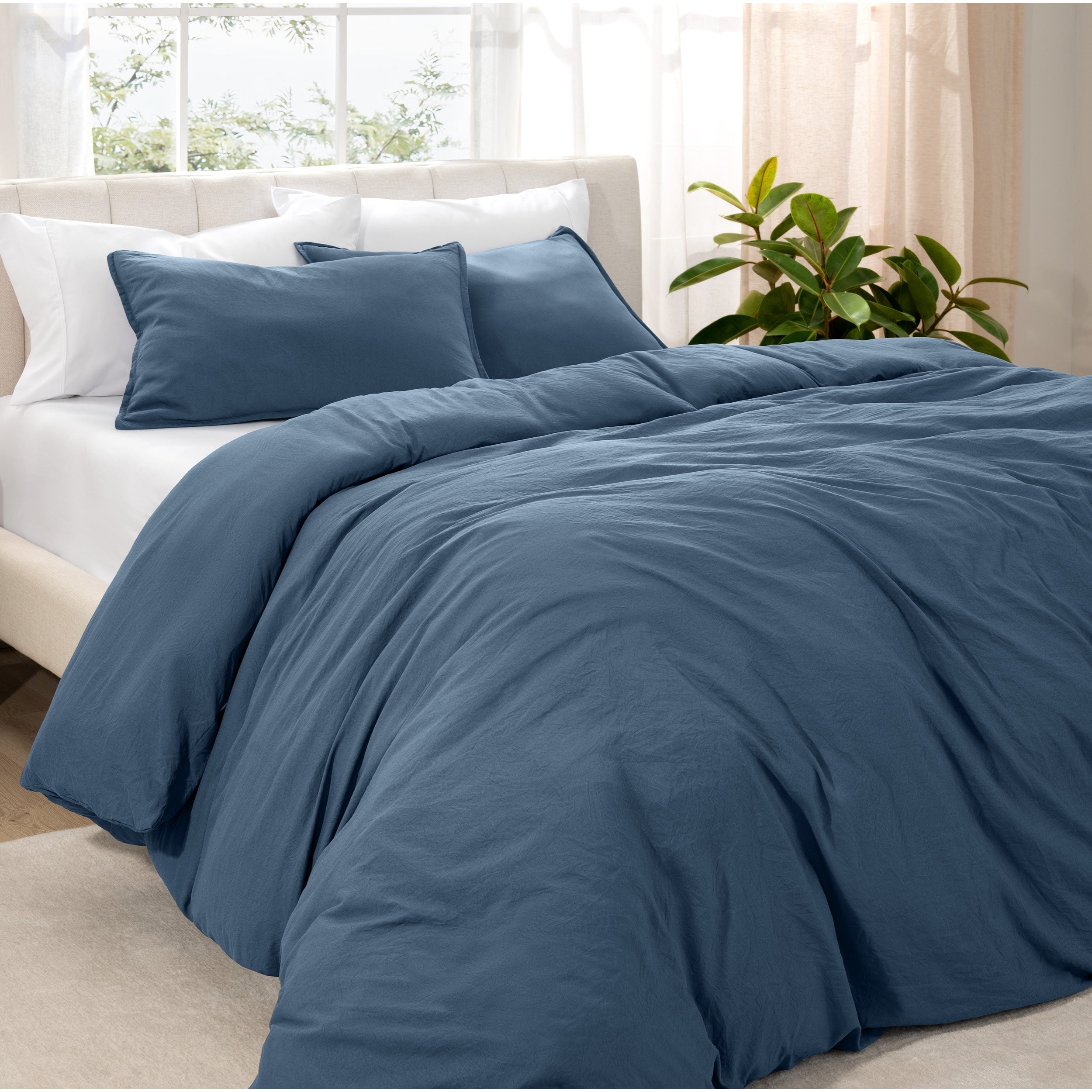 Bare Home Premium Sandwashed Microfiber Duvet Cover Sham Set